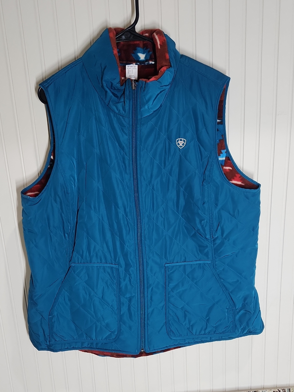 Ariat Teal Blue Quilted Reversible Vest